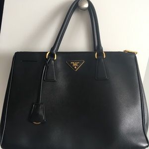 Prada Safiano Black Medium Tote Bag